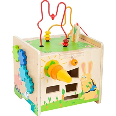 Imagen de Small Foot 11732 Cubo, Juguete motricidad de Madera, Cinco Lados jugables, a Partir 12 Meses. Conejo Toys, Multicolor, (11732)