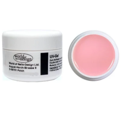 Imagen de World of Nails Design BasicLine Gel UV, color rosa lechoso, 30 ml, efecto Babyboomer