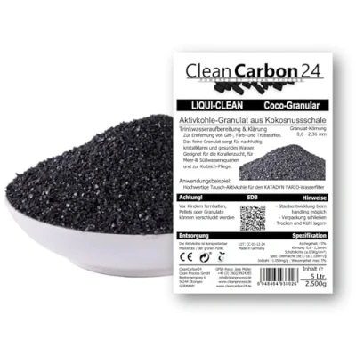 Imagen de Carbón Activo granulado 0,6 2,36 mm, de cáscaras Coco para Tratamiento Agua, 5 litros LIQUI Clean granular