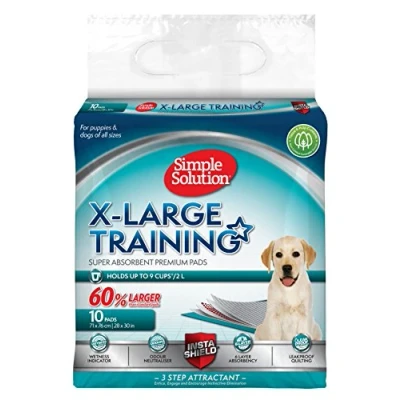 Imagen de Simple Solution Almohadillas de adiestramiento para perros y cachorros extra grandes absorbentes primera calidad Paquete 10