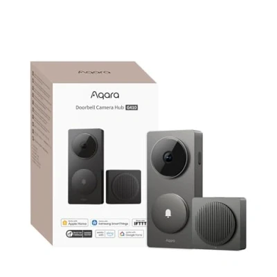 Imagen de Aqara 2K Timbre con Camara Hub G410, HomeKit Secure Video, Wi Fi 2,4G/5GHz, Matter Incorporado, Inalámbrico/Cable, Zigbee et Thread, 4:3, Admite Apple Home, Alexa, Google, Home Assistant, Gris