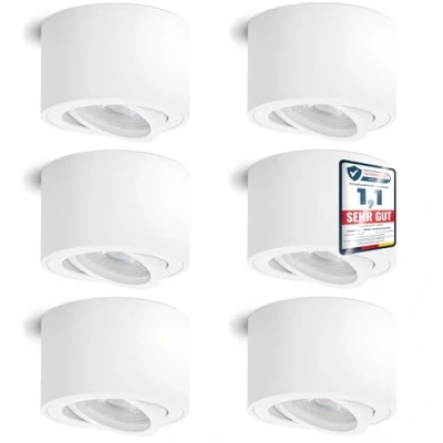 Imagen de linovum SMOL Juego de 6 focos led empotrables (planos, orientables, incluye módulo LED, 4 W, luz blanca cálida, 230 V)