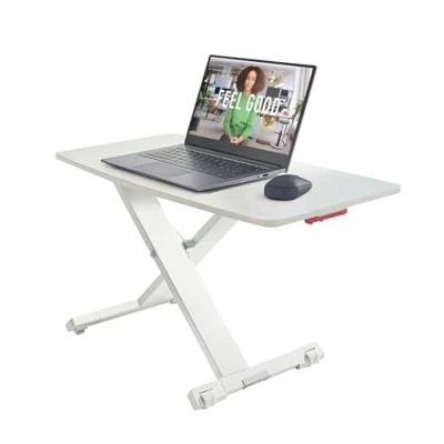 Imagen de Leitz Convertidor de Escritorio, Soporte Compacto Altura Ajustable para Monitores Ordenador y Portátiles, 700x350mm, Gama Ergo Cosy, Blanco/Gris, 65330085