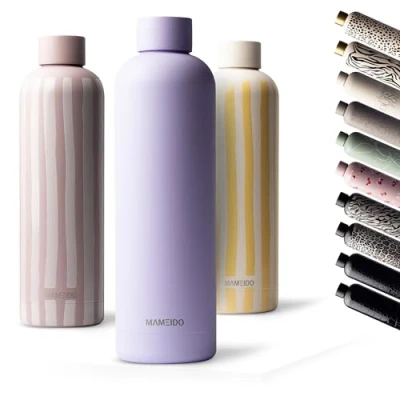 Imagen de MAMEIDO Botella termica 750ml agua acero inoxidable antigoteo, sin BPA, termo para bebidas frías y calientes (Lavender Haze, 0,75l)