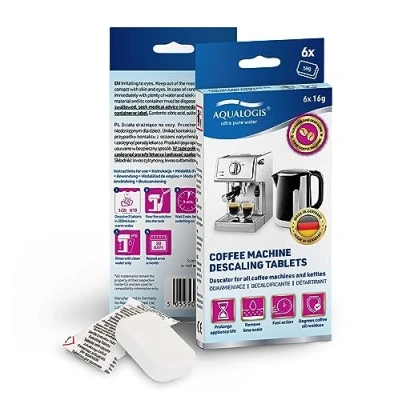 Imagen de Aqualogis Descalcificador compatible con máquinas de café Bosch Tassimo Senseo Nespresso Dolce Gusto (6 tabletas)
