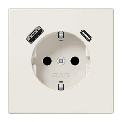 Imagen de Jung LS1520 15CA SCHUKO Steckdose mit USB Ladegerät, Serie LS, weiß