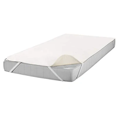 Imagen de SETEX Kalmuck Classic Protector de colchón (140 x 220 cm, Gomas en Las Esquinas, 100% algodón), Color Blanco