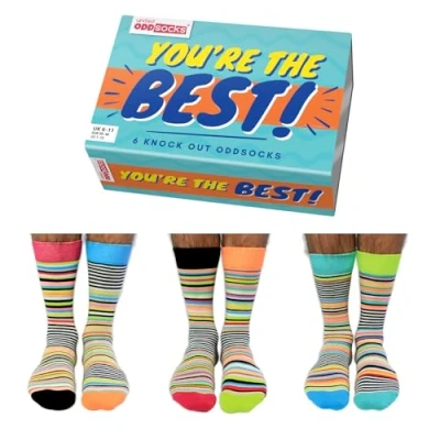 Imagen de You&#039;re the Best Caja de 6 calcetines Oddsocks para hombre, talla 39 46
