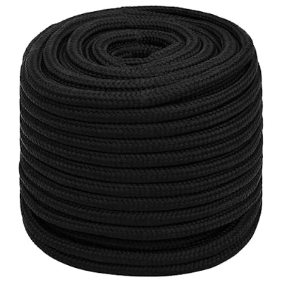 Imagen de vidaXL Cuerda de trabajo poliéster negro 18 mm 50 m