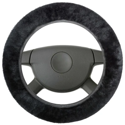 Imagen de WALSER 19567 Funda cubierta para el volante 37 39 negro cuero, Piel de oveja