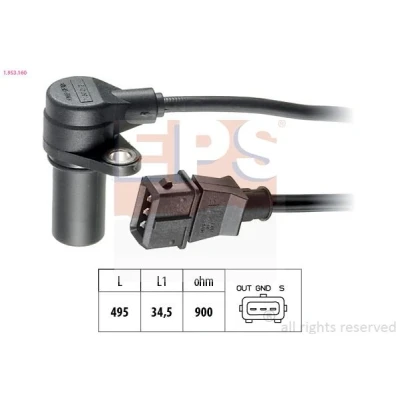 Imagen de EPS 1.953.160 Sensor de Cigueñal Made in Italy OE Equivalent OPEL: Astra G CC, Vectra B Berlina, SAAB: 9 5 3 Berlina
