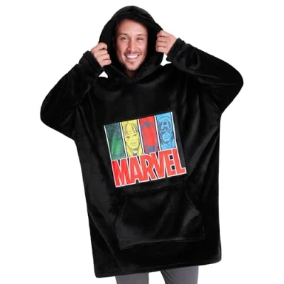 Imagen de Marvel Sudadera Oversize Hombre Sudaderas Polares (Negro)