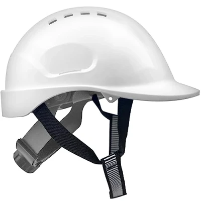 Imagen de Mustbau Casco Seguridad EN397, Obra Construcción con Correa de 6 Puntos, Diadema Ajustable 52 a 66cm Transpirable para Hombres, Mujeres Blanco