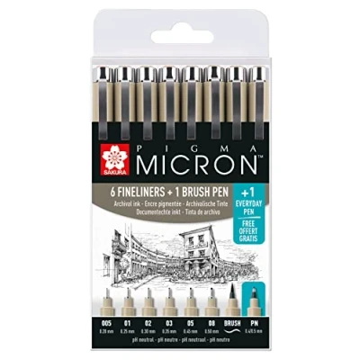 Imagen de Sakura Pigma Micron Rotulador de punta fina (8 unidades), color negro