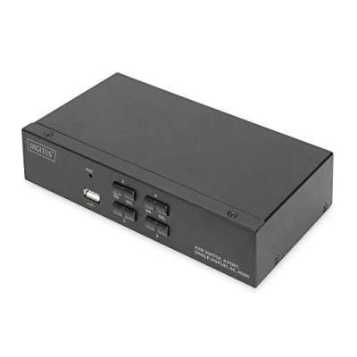 Imagen de DIGITUS Conmutador KVM, 4 puertos, pantalla única, 4K, HDMI