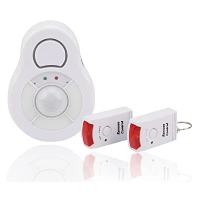 Imagen de Olympia BMD 210 Detector de movimiento techo con alarma, detección 360 , mando a distancia, sensor PIR inalámbrico batería, alarma por infrarrojos para interior