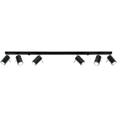 Imagen de SOLLUX lighting Lámpara de techo Ring 6L con 6 focos para salón y comedor brazo ajustable dirección la Luz cocina, negro
