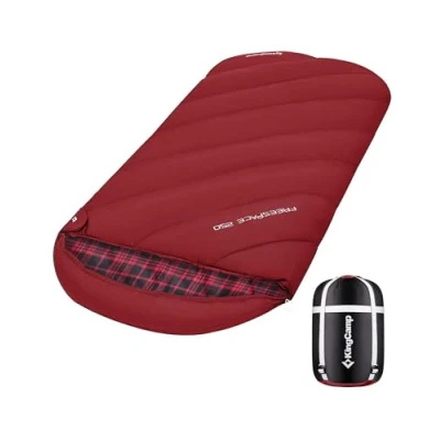Imagen de KingCamp XL Saco de Dormir Franela Extra Grande Ligero Super Cómodo Invierno Calído Adulto para Camping,Viaje,Aire Libre