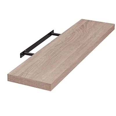 Imagen de EUGAD Estante Flotante de Pared Retro Estantería Madera Colgar Libro CD para Salon Dormitorio 80cm Roble 0117QJ