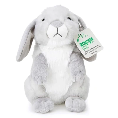 Imagen de Peluche de Conejo Gris (20cm) Encantador, Acogedor, Ecológico, Añadido a la Colección Osos Safari, 100% Reciclado