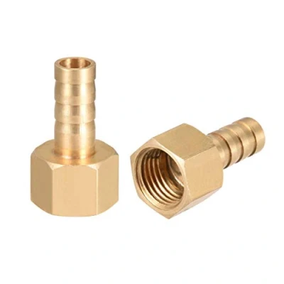 Imagen de Empalme de latón para manguera latón, conector, adaptador hembra 8 mm Barb x G 1/4 pulgadas, 2 unidades