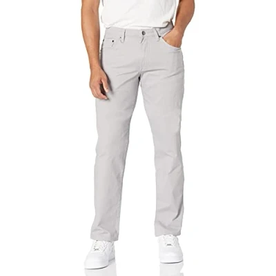 Imagen de Amazon Essentials Pantalón de Sarga Elástico con 5 Bolsillos Ajuste Recto Hombre, Gris Claro, 31W / 28L