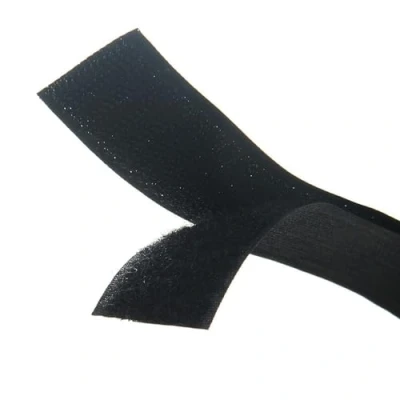 Imagen de On Shelf® Hook y Loop Bandas para coser, no autoadhesivas, de vuelta sin adhesivo, Cinta Gancho Bucle, 50MMX1M negro