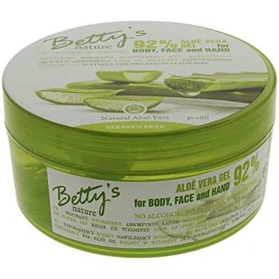 Imagen de Gel de Aloe Vera Betty, 100% libre crueldad animal. Para el cuerpo, la cara y mano. piel seca, reducir arrugas, quemaduras sol, tratar acné, curar heridas borrar estrías,
