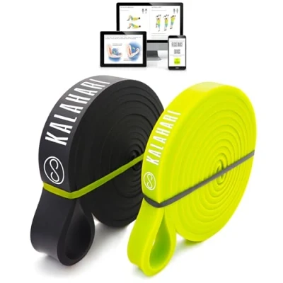 Imagen de Kalahari Bandas de Resistencia Set más Ebook Ejercicios en Español Cintas Elasticas Musculación y Fitness para Entrenamiento Fuerza, Dominadas, Estiramiento, Fisioterapia Gomas Power Band
