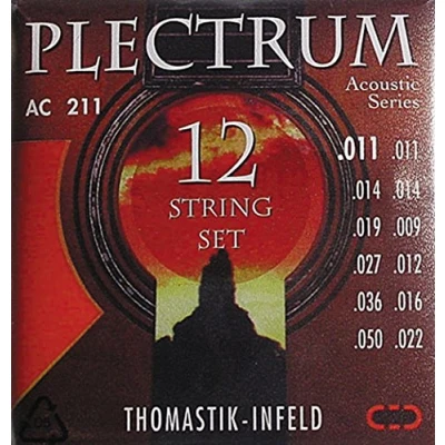 Imagen de Thomastik Cuerdas para Guitarra Acústica Plectrum Acoustic Series juego AC211 Light 12 string sin niquel