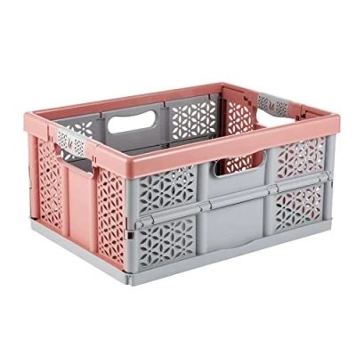 Imagen de keeeper Robusta Caja Plegable con Mangos Suaves, 48,5 x 35 23,5 cm, 32 l, Lea, Rojo (Nordic Red)