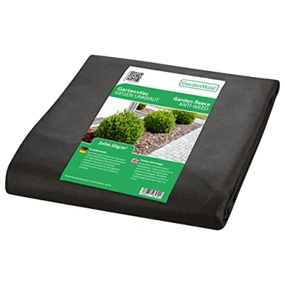 Imagen de GardenMate Malla Geotextil de 2 m x 5 y 50 g/m² Resistente para Malas Hierbas Estabilizada contra UV Permeable al Agua = 10 m²