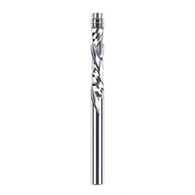 Imagen de SpeTool Up&amp;Down Fresa Copiadora Compresión 8 mm de Diámetro del Vástago Fresas Enrasar 40 Longitud Corte Ranura en Espiral a Ras con Doble Rodamiento Bolas para Madera