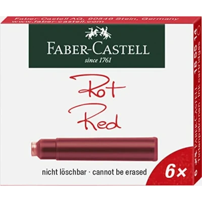 Imagen de Faber Castell Vaso de tinta, color rojo Tintenpatrone Standard 6er