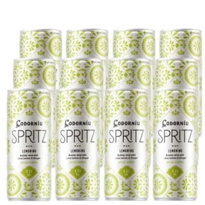 Imagen de Codorníu Spritz Lemoning, Vino Espumoso con Sabor a Lima Limón y Jengibre, Caja 12 Latas de 25 Cl