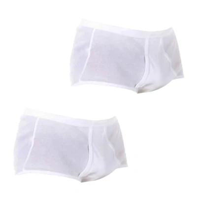 Imagen de ABANDERADO Pack x2 Slips Clásicos Hombre 100% Noble Algodón BLANCO, 60/2X