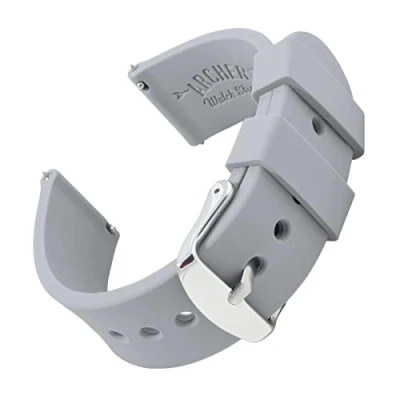 Imagen de Archer Watch Straps Correas Reloj Silicona de Liberación Rápida para Hombre y Mujer (Gris Platino, 18mm)