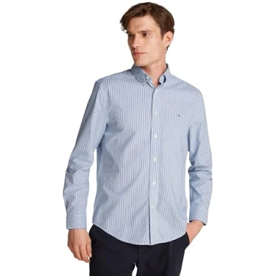 Imagen de Tommy Hilfiger FLEX Classic Shirt Camisa, Hombre, Talla: XS, Wedge blue/optic white