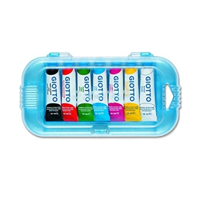 Imagen de Giotto 301600 Estuche rígido con 7 tubos de pintura al agua, 10 ml, multicolor