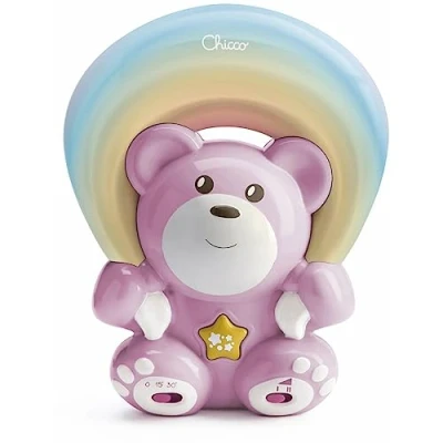 Imagen de Chicco Proyector de Arco Iris, Oso con Luz y Música, Nocturna para Bebé, Peluche Música Relajante Proyección Iris Ajustable, Juguetes Bebés 0+ Meses, Rosa