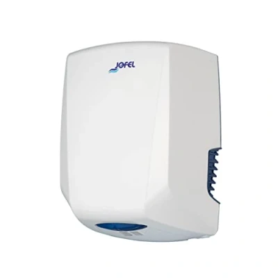 Imagen de Jofel Secamanos Óptico de Alto Rendimiento (505 Km/h) Bajo Consumo 1200W, Secador Manos Automático. Rápido 10seg. Soporta un Flujo Trabajo. Modelo Power+ ABS Resistente, AA56000 Blanco