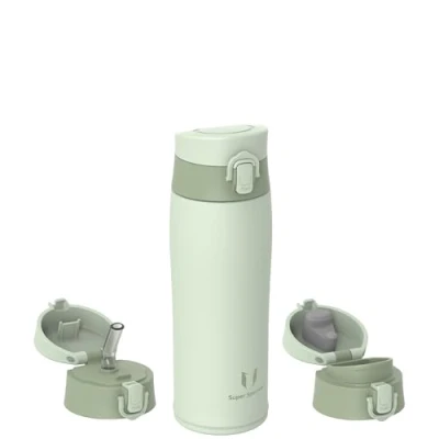 Imagen de Super Sparrow Botella Agua Acero Inoxidable Termica 500ml Termo Sin BPA, Botellas Niños Incluye 2 Tapas con Pajita y Tapa Deportiva