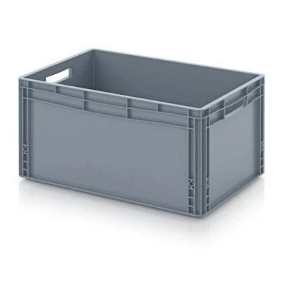 Imagen de Auer Eurobehälter EG 64/32 caja apilable de 60 x 40 32 cm, asas abiertas, almacenamiento 66 l, transporte apilable, contenedor plástico estable,