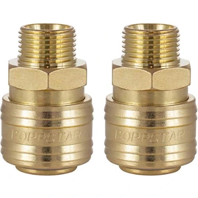 Imagen de Poppstar Conectores rapidos aire comprimido, diámetro nominal 7,2 mm con rosca exterior (macho) de 3/8 pulgada para conexión 2pzas