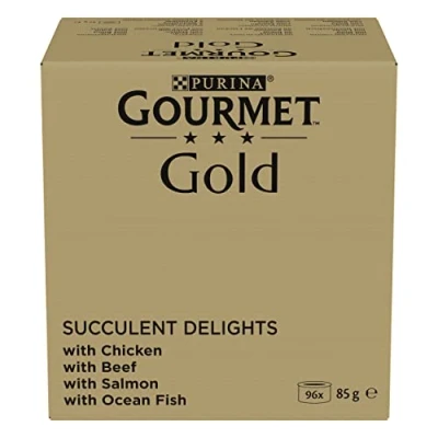 Imagen de Gourmet Gold Jugoso Comida para Gatos húmeda, Mezcla de variedades, 4 Unidades (4 x 24 85 g)