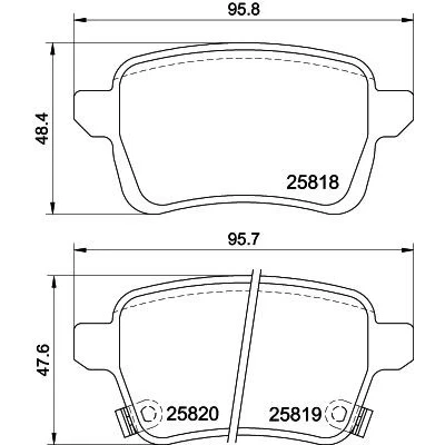Imagen de HELLA 8DB 355 036 431 Juego de pastillas freno no preparado para indicador desgaste con tornillos pinza accesorios FIAT: Tipo Familiar