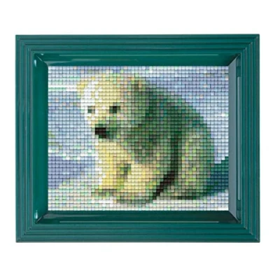 Imagen de Pracht Creatives Hobby Kreativität Pixel Mosaik Envoltorio de Regalo Oso Polar con Marco para niños y Adultos, Multicolor (P31036)