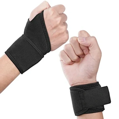 Imagen de URAQT Muñequeras Deportivas, 2 pcs Soporte de la Muñeca Ajustable y Transpirable, Hombre Mujer para Artritis, Tendinitis, Alivio Del Dolor Túnel Carpiano Esguince Pulgar
