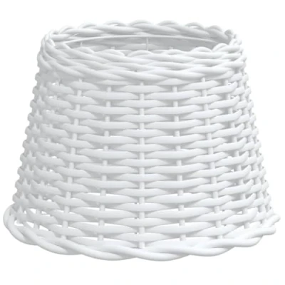 Imagen de vidaXL Pantalla para lámpara Mimbre Blanco Ø30x20 cm