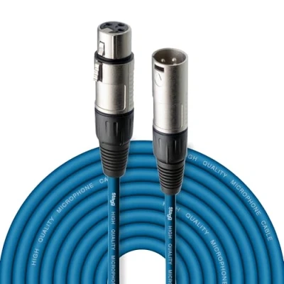 Imagen de Stagg 10 m cable XLR a conector para micrófono de calidad, azul